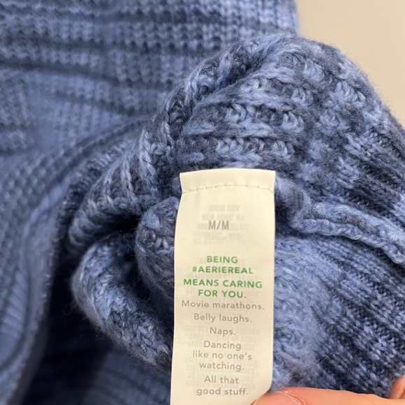 Aerie Zip up Pullover Blue Sweater - Picture 5 of 5